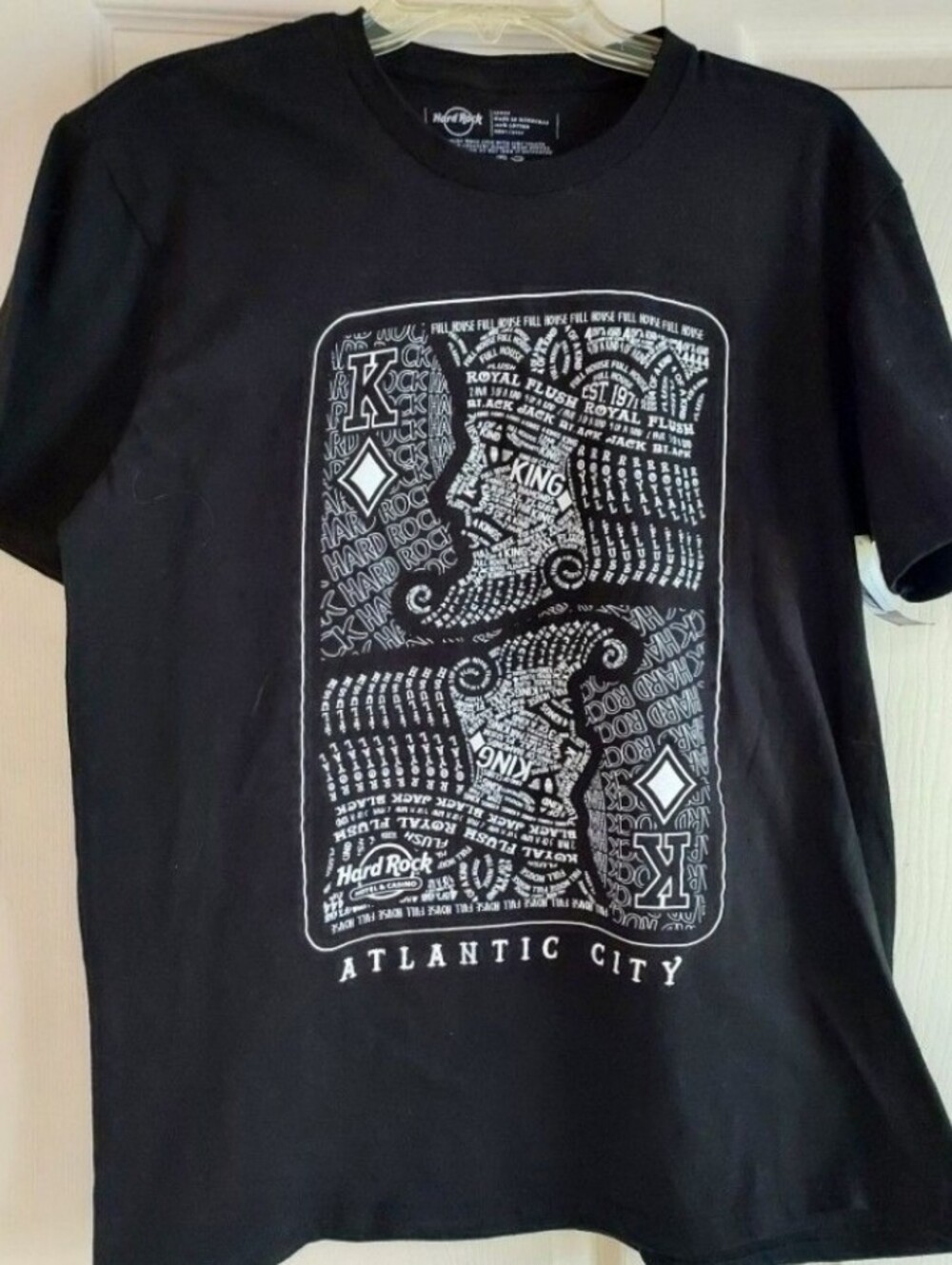 Hard Rock Atlantic City NJ New Black T Shirt Mens Size Large Travel Tee